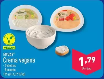 Oferta de Myvay - Crema Vegana por 1,79€ en ALDI