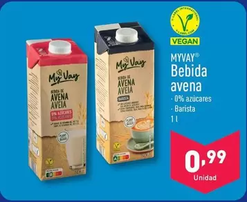 Oferta de Myvay - Bebida Avena por 0,99€ en ALDI