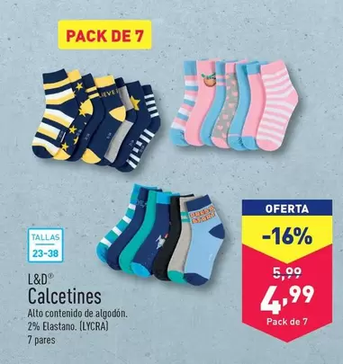 Oferta de L&D - Calcetines por 4,99€ en ALDI