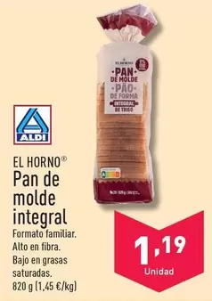 Oferta de El Horno -  Pan De Molde Integral por 1,19€ en ALDI