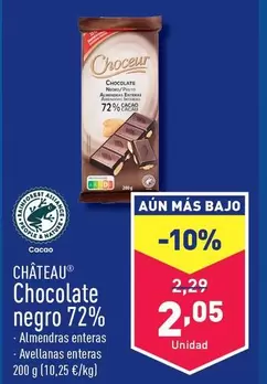 Oferta de Chateau - Chocolate Negro 72% por 2,05€ en ALDI