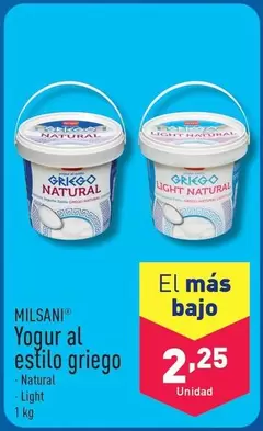 Oferta de Milsani - Yogur Al Estilo Griego por 2,25€ en ALDI