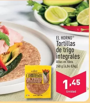 Oferta de El Horno - Tortillas De Trigo Integrales por 1,45€ en ALDI