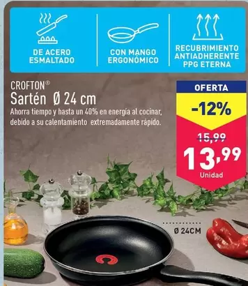 Oferta de Crofton - Sartén Ø 24 Cm  por 13,99€ en ALDI