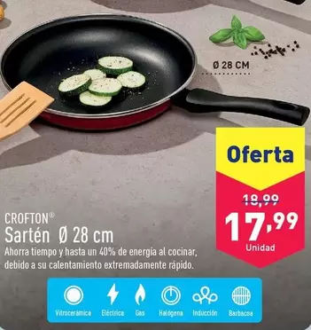 Oferta de Crofton - Sartén Ø 28 Cm por 17,99€ en ALDI