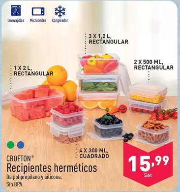 Oferta de Crofton - Recipientes Herméticos por 14,99€ en ALDI