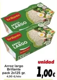 Oferta de Brillante - Arroz Largo por 1€ en Supermercados Piedra