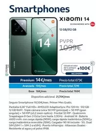 Oferta de Xiaomi - Smartphones 14 por 14€ en Movistar