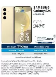 Oferta de Premium - Samsung - Galaxy S24 por 14€ en Movistar