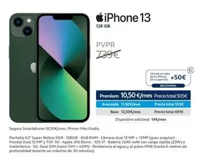 Oferta de Premium - Apple - Iphone 13 por 10,5€ en Movistar