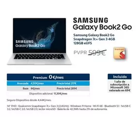 Oferta de Samsung - Galaxy Book2 Go en Movistar