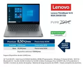 Oferta de Lenovo - Thinkbook 14 I5 8gb 256gb Ssd en Movistar