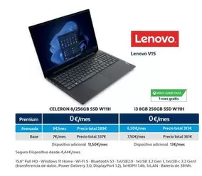 Oferta de Lenovo - Celeron 8/256gb Ssd W11h en Movistar