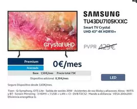 Oferta de Premium - Samsung - Tu43du7105kxxc en Movistar