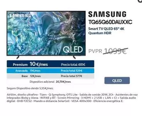 Oferta de Total - Samsung - TQ65Q60DAUXXC por 1099€ en Movistar