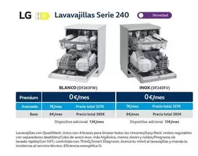 Oferta de LG - Lavavajillas Serie 240 en Movistar