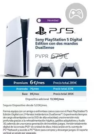 Oferta de Sony -  Playstation 5 Digital Edition Con Dos Mandos Dualsense por 679€ en Movistar