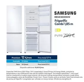 Oferta de Frigo - Samsung - rifico Combi por 12€ en Movistar