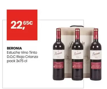 Oferta de Beronia - Estuche Vino D.O.C. Rioja Crianza 3x0,75l por 22,65€ en Eroski