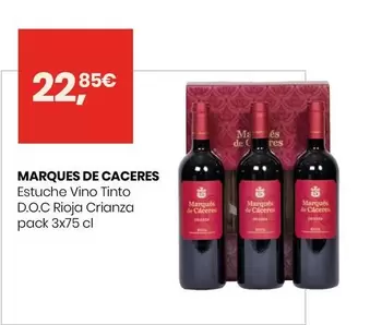 Oferta de Marqués De Cáceres -  Vino Tinto Rioja Crianza Est.carton 3 Botellas 75 Cl por 22,85€ en Eroski