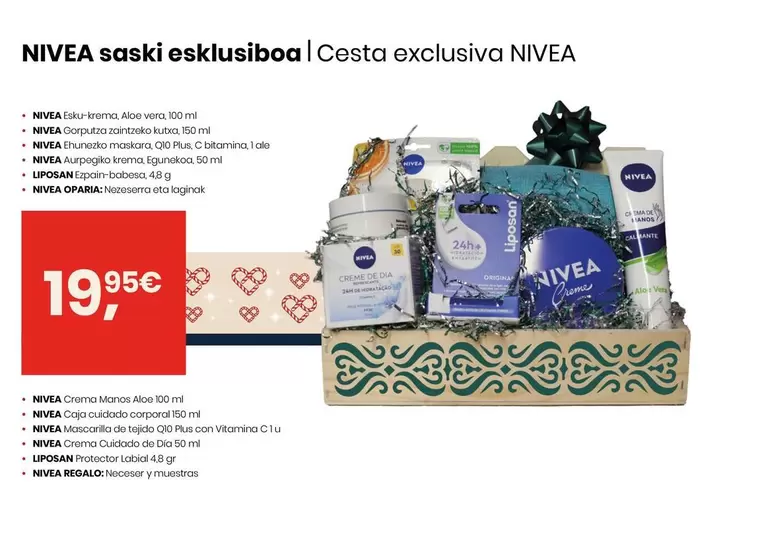 Oferta de Nivea - Cesta Exclusiva 1 Ud por 19,95€ en Eroski