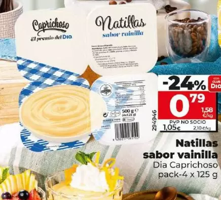 Oferta de Dia Caprichoso - Natillas Sabor Vainilla por 0,79€ en Dia