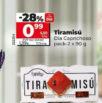 Oferta de Dia Caprichoso - Tiramisú por 0,99€ en Dia