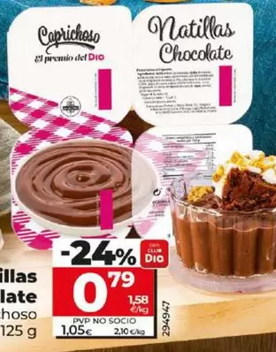 Oferta de Dia Caprichoso - Natillas De Chocolate por 0,79€ en Dia