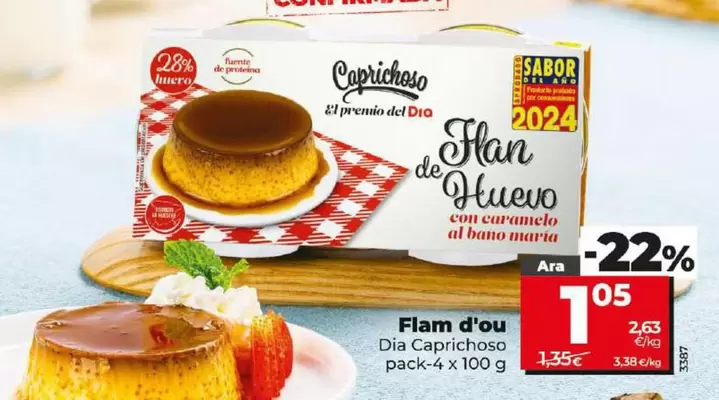 Oferta de Dia Caprichoso - Flan De Huevo por 1,05€ en Dia