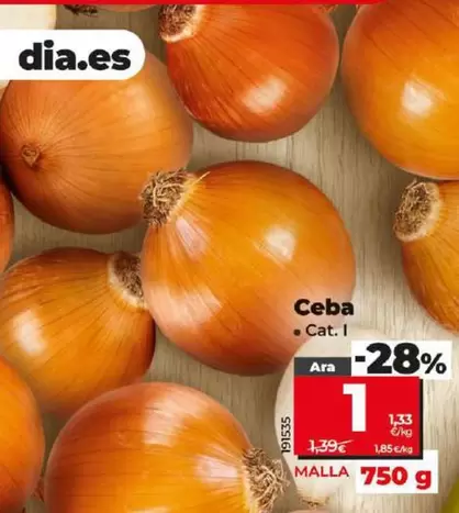 Oferta de Cebolla por 1€ en Dia