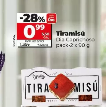 Oferta de Dia Caprichoso - Tiramisú por 0,99€ en Dia