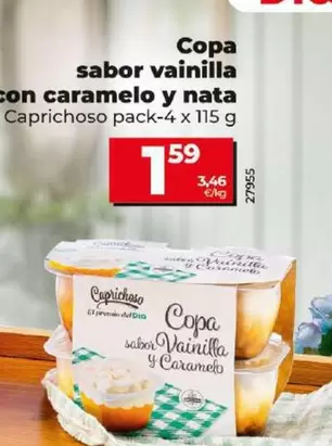 Oferta de Dia Caprichoso  - Copa Sabor Vainilla Con Caramelo Y Nata por 1,59€ en Dia