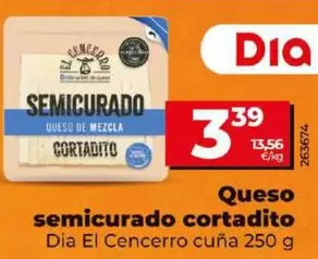 Oferta de Dia El Cencerro - Queso Semicurado Cortadito por 3,39€ en Dia