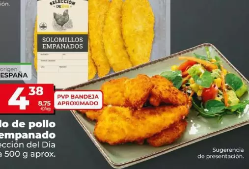 Oferta de Seleccion De Dia - Solomillo De Pollo Empanado  por 4,38€ en Dia