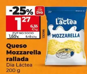 Oferta de Dia Lactea - Queso Mozzarella Rallada por 1,27€ en Dia