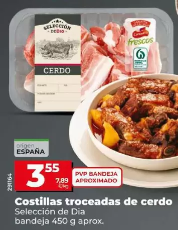 Oferta de Seleccion De Dia - Costillas Troceadas De Cerdo por 3,55€ en Dia