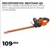 Oferta de Black & Decker - Recortasetos BEHTS401-QS por 109,95€ en Ferbric