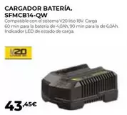 Oferta de Stanley - Cargador Batería. SFMCB14-QW por 43,45€ en Ferbric