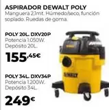 Oferta de Dewalt - Aspirador  Poly por 155,45€ en Ferbric