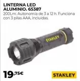 Oferta de Stanley - Linterna LED Aluminio por 19,75€ en Ferbric