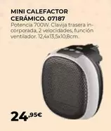 Oferta de Mini Calefactor Ceramico. 07187 por 24,95€ en Ferbric