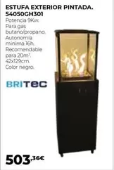 Oferta de Britec - Estufa Exterior Pintada. 54050GH301  por 503,36€ en Ferbric