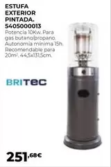 Oferta de Britec - Estufa Exterior Pintada. 5405000013 por 251,68€ en Ferbric