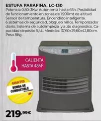 Oferta de Estufa Parafina LC-130 por 219,99€ en Ferbric