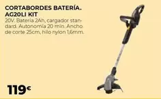 Oferta de Cortabordes Batería. AG20LI KIT por 119€ en Ferbric