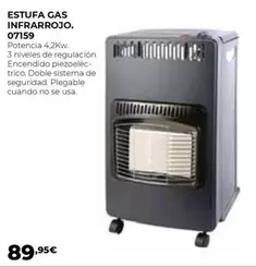 Oferta de Estufa Gas Infrarrojo 07159 por 89,95€ en Ferbric