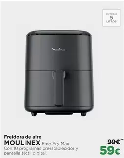 Oferta de Moulinex - Freidora De Aire por 59€ en El Corte Inglés