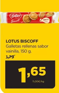 Oferta de Lotus -  Biscoff - Galletas Rellenas Sabor Vainilla por 1,65€ en Alimerka