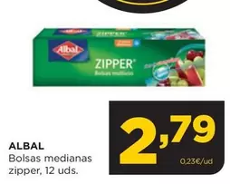 Oferta de Albal - Bolsas Medianas Zipper por 2,79€ en Alimerka