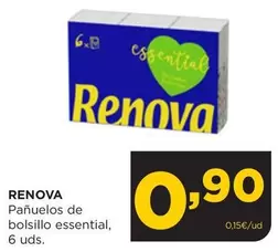 Oferta de Renova - Panuelos De Bolsillo Essential por 0,9€ en Alimerka